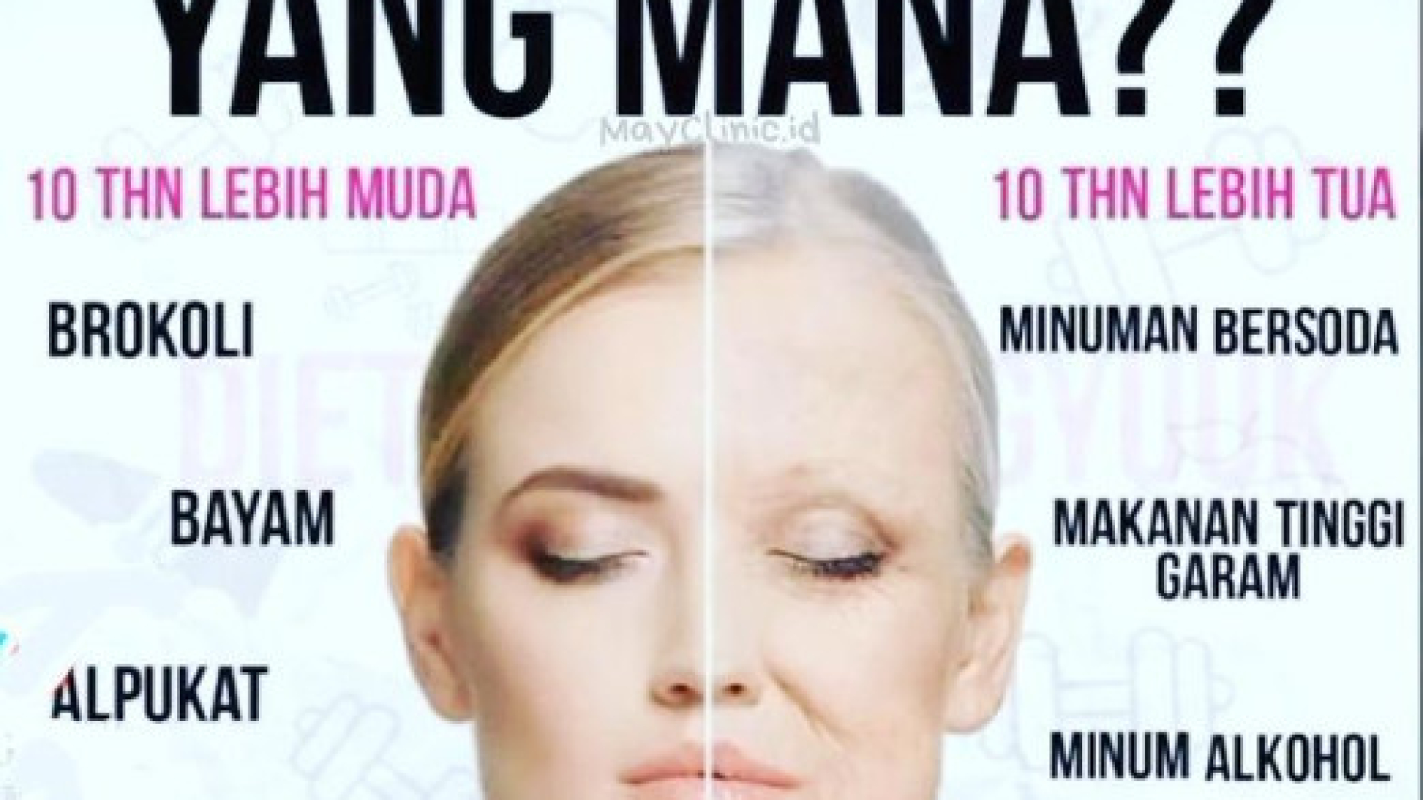 Tahukah Anda Rahasia Awet Muda Menurut Dr Spesialis Penyakit Dalam Dr.Lydia Tantoso Diantaranya yaitu Tidur cukup 8 jam sehariPastikan Waktu Istarahat kurang lebih 8 jam, hal ini agar metabolisme tubuh kita cukup untuk menyimpan energi, Olahraga rutin 3-5 x sehari min 30 menit Olahraga sudah menjadi kebutuhan wajib bagi kesehatan tubuh kita, hal ini akan berpengaruh pada kesehatan jantung, nah jika jantung kita sehat maka otomatis badan kita jadi kuat, Minum Air Putih Yang Cukup Air Minum Menjadi kebutuhan yang sangat pneting bagi kesehatan tubuh kita minimal minum air putih 8 Gelas atau setara dengan 230 ML, Makan dengan beberapa pilihan seperti brokoli, bayam, alpukat, ayam, wortel