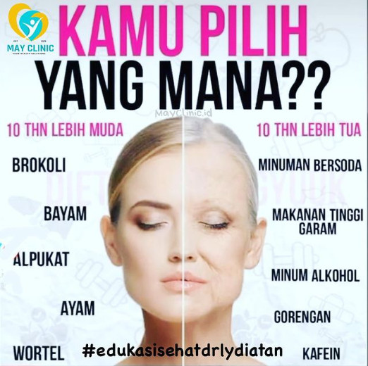 Tahukah Anda Rahasia Awet Muda Menurut Dr Spesialis Penyakit Dalam Dr.Lydia Tantoso Diantaranya yaitu Tidur cukup 8 jam sehariPastikan Waktu Istarahat kurang lebih 8 jam, hal ini agar metabolisme tubuh kita cukup untuk menyimpan energi, Olahraga rutin 3-5 x sehari min 30 menit Olahraga sudah menjadi kebutuhan wajib bagi kesehatan tubuh kita, hal ini akan berpengaruh pada kesehatan jantung, nah jika jantung kita sehat maka otomatis badan kita jadi kuat, Minum Air Putih Yang Cukup Air Minum Menjadi kebutuhan yang sangat pneting bagi kesehatan tubuh kita minimal minum air putih 8 Gelas atau setara dengan 230 ML, Makan dengan beberapa pilihan seperti brokoli, bayam, alpukat, ayam, wortel